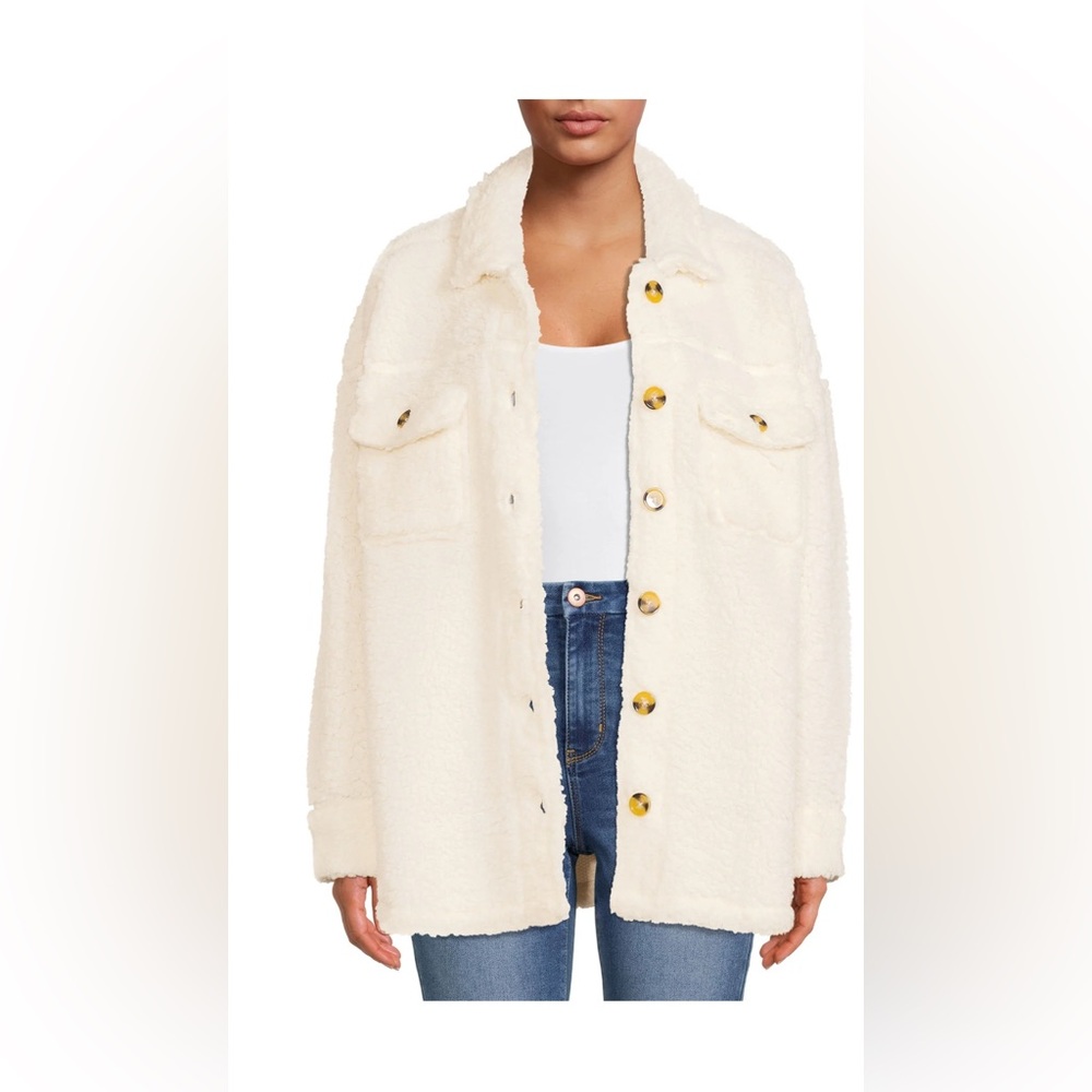 No Boundaries Faux Sherpa Jacket